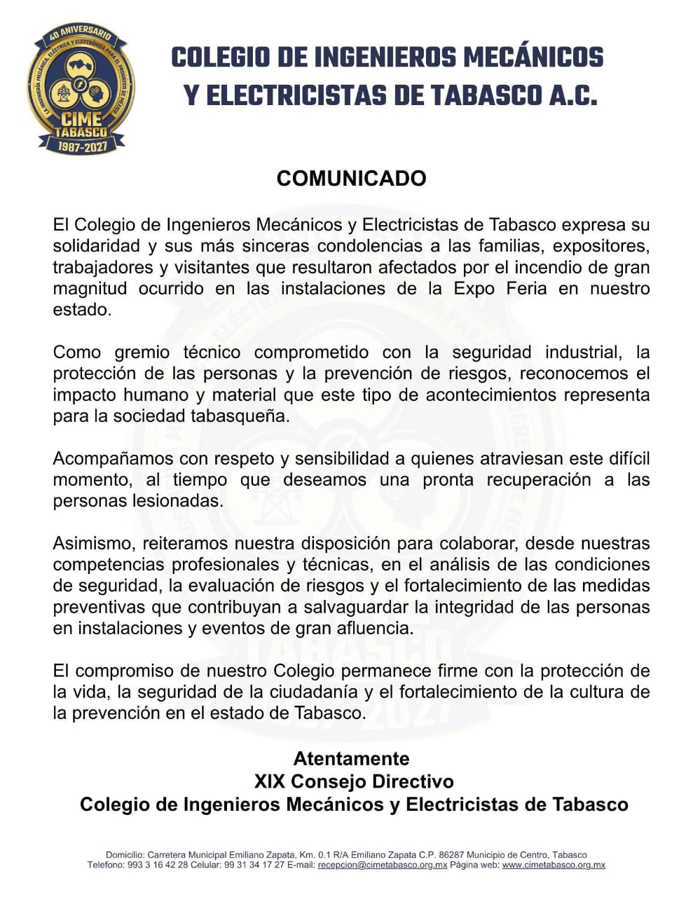 COLEGIO DE INGENIEROS MECÁNICOS Y ELECTRICISTAS 