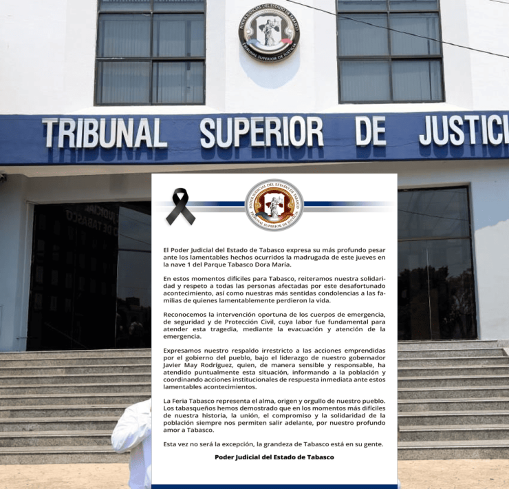 Poder Judicial de Tabasco manifiesta solidaridad