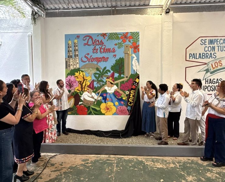 Develan mural Primavera en el Edén