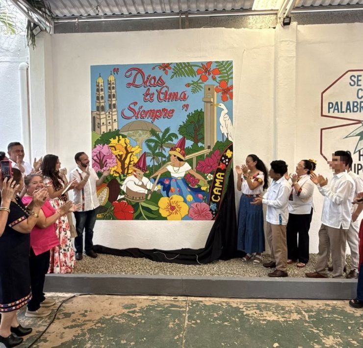 Develan mural Primavera en el Edén