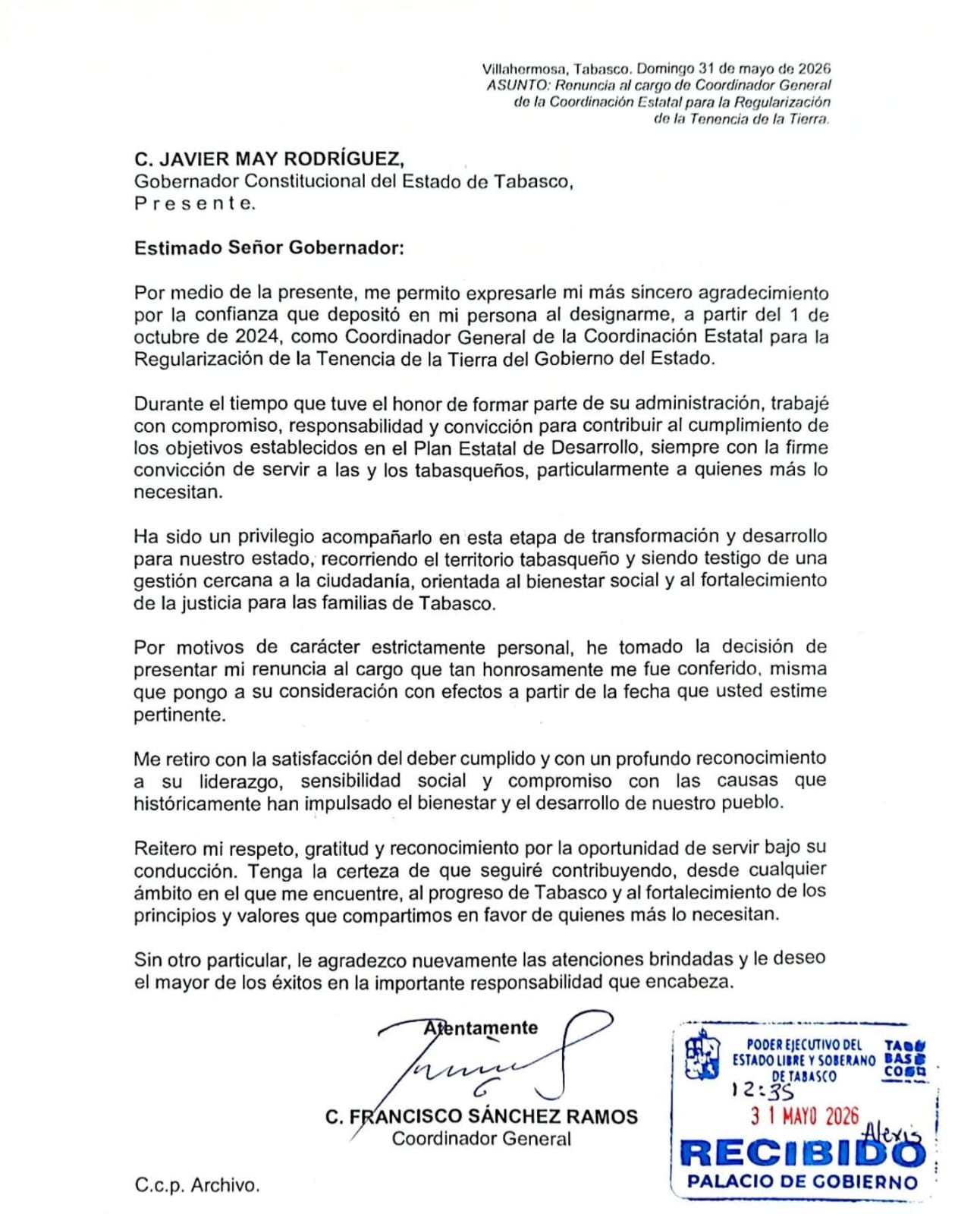 Reconoce confianza del gobernador