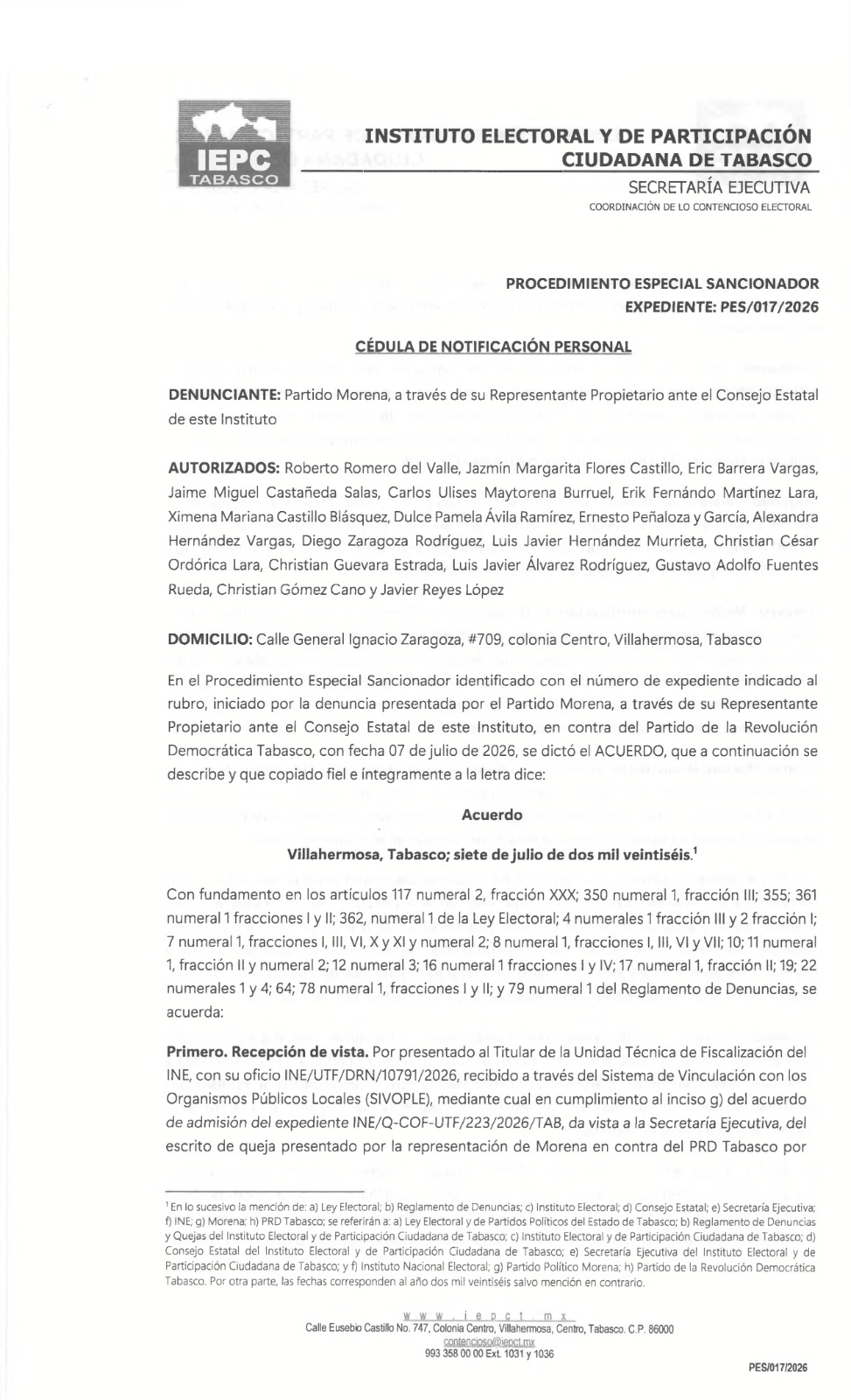 PRD Tabasco