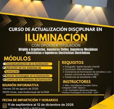 UJAT ofrece curso de Actualización en Iluminación