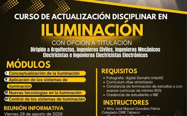 UJAT ofrece curso de Actualización en Iluminación