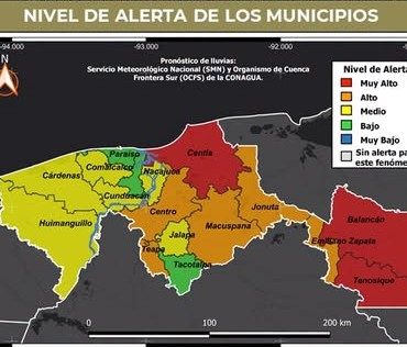 Mantienen alerta roja en Tabasco