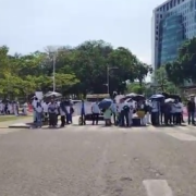 Protesta sindical de trabajadores de Salud